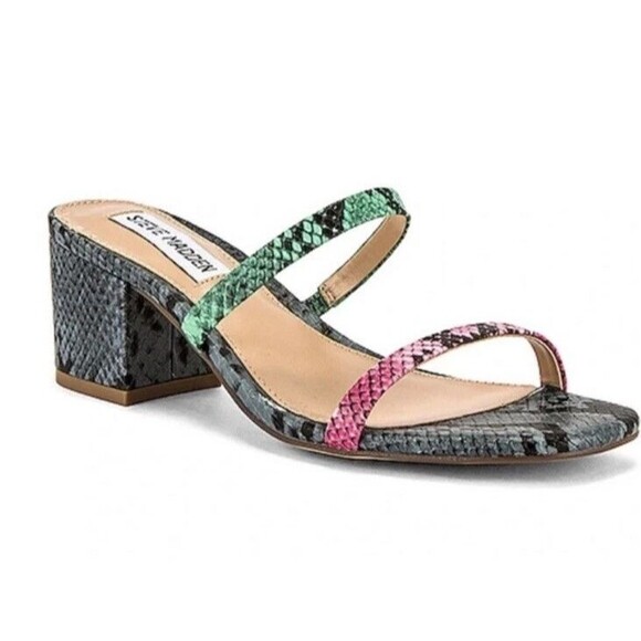 Steve Madden Issy Sandal In Multi Color Snake Size US 7.5 - Picture 1 of 7
